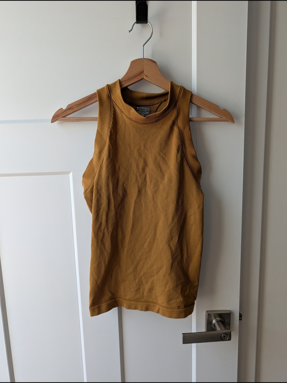 Athleta Ribbed Tank Top in Mustard Yellow